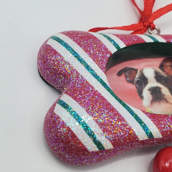 Dog Puppy ORNAMENT SMALL Photo Frame Christmas ORNAMENT 2015 Heart Love - Picture 2 of 7